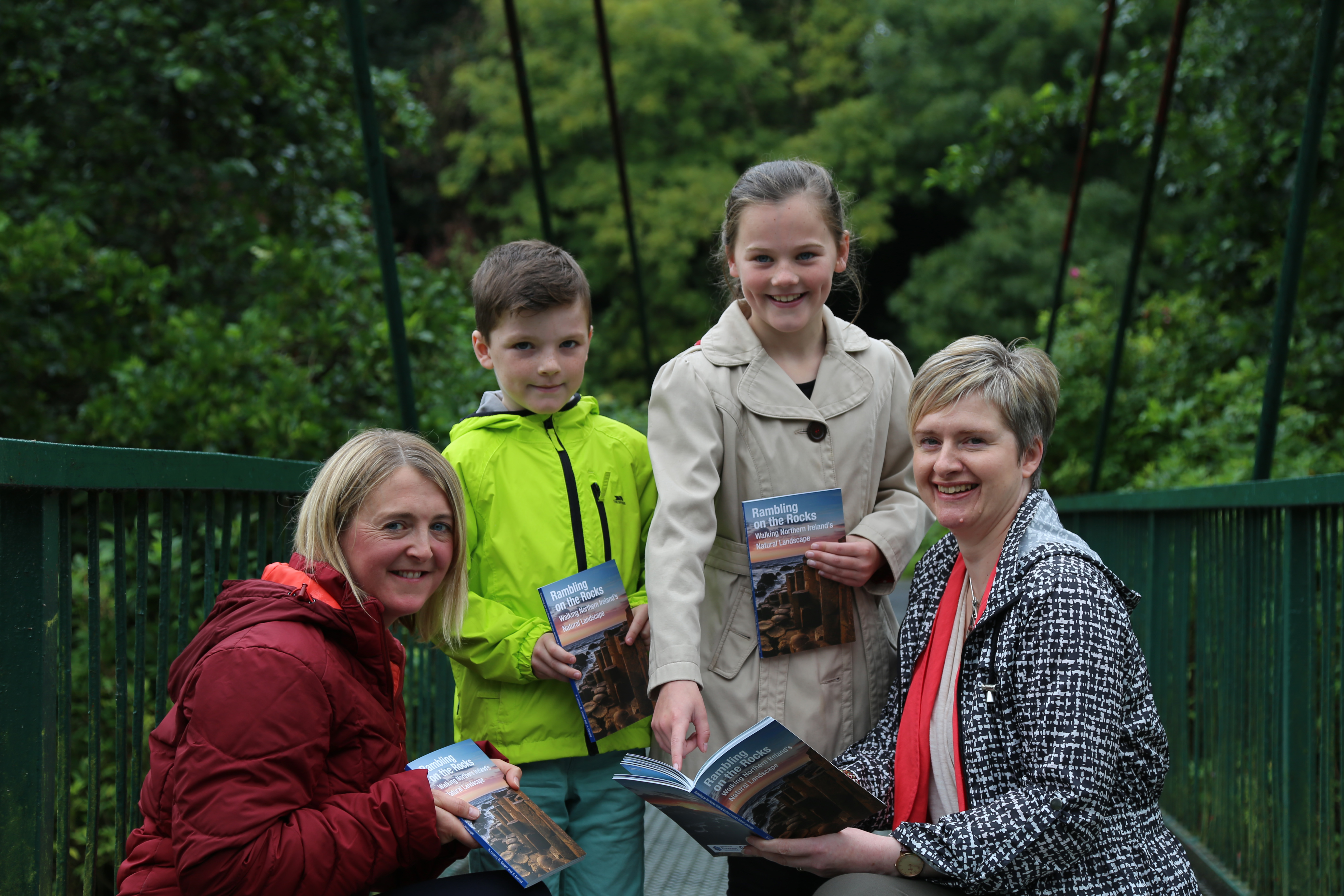 L-R Landscape Geologist, Dr Kistin Lemon, Sean Og Cowan and his sister Therese and Lorraine Fleming, Head of Department for the Economy's Minerals & Petroleum Branch