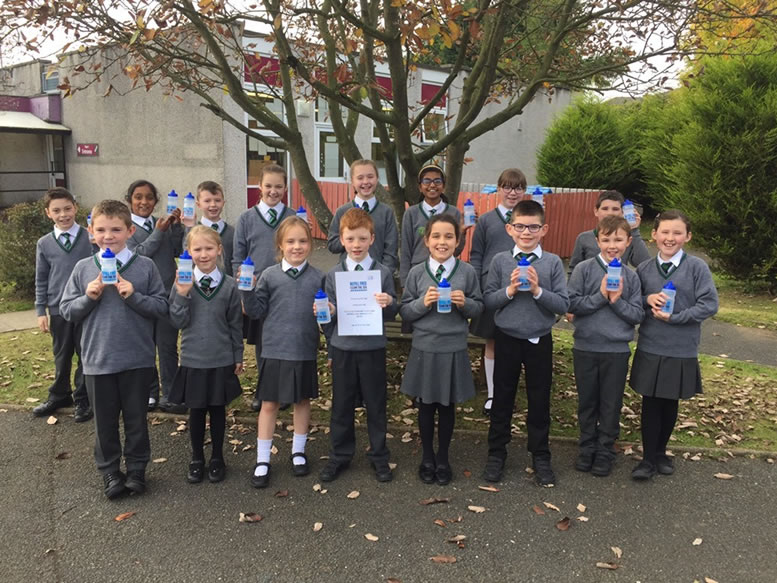 Primary school children from St Malachy’s, Bangor support NI Water’s commitment to reducing plastic waste and refilling from the tap!