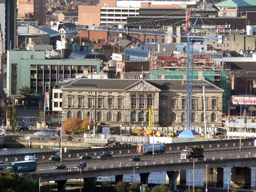 Customer House Belfast viewed from Harland & Wolff Cranes